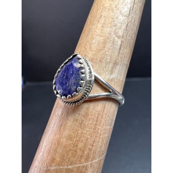Blue kyanite sterling silver teardrop ring size 5 - Picture 14 of 16